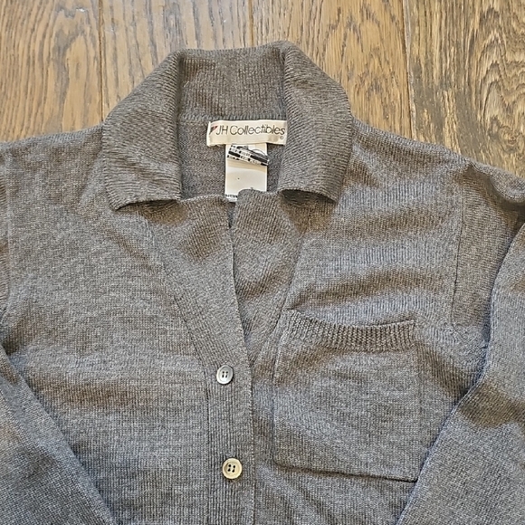 VINTAGE JH Collectibles Charcoal Cardigan Sweater - Picture 3 of 4